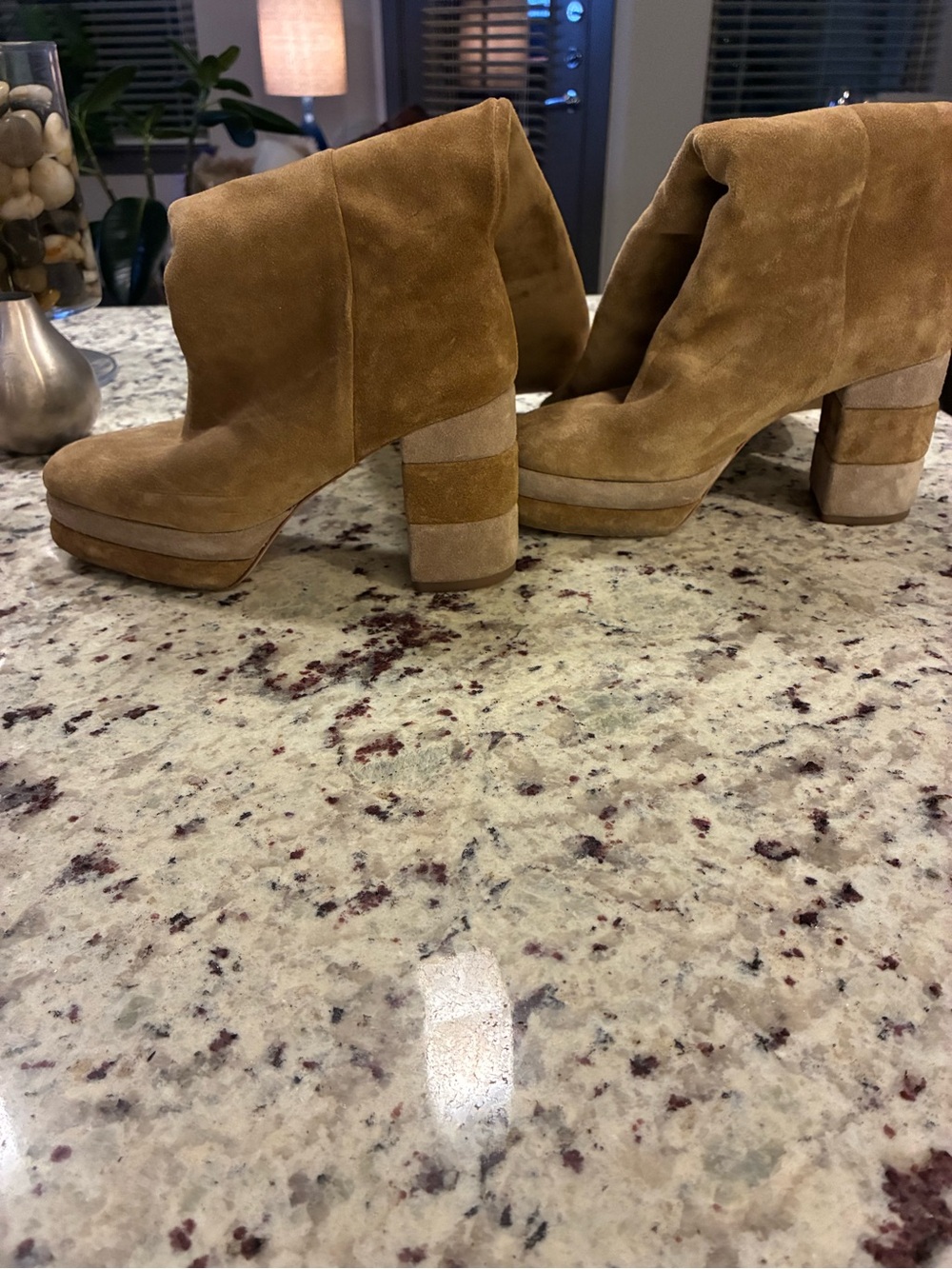 Tory Burch Suede Knee-High Platform Boots - Tan - Picture 5 of 9